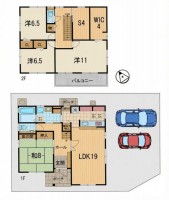 駐車2台可！大和ハウス工業施工の家！オール電化住宅！
日当たり・風通しの良い南東角地！土地51.27坪！全居室6帖以上
