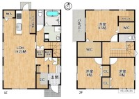 駐車3台可！ヤマダホームズ施工の家！オール電化！南向き角地！土地57.34坪！太陽光発電10.24KW！
